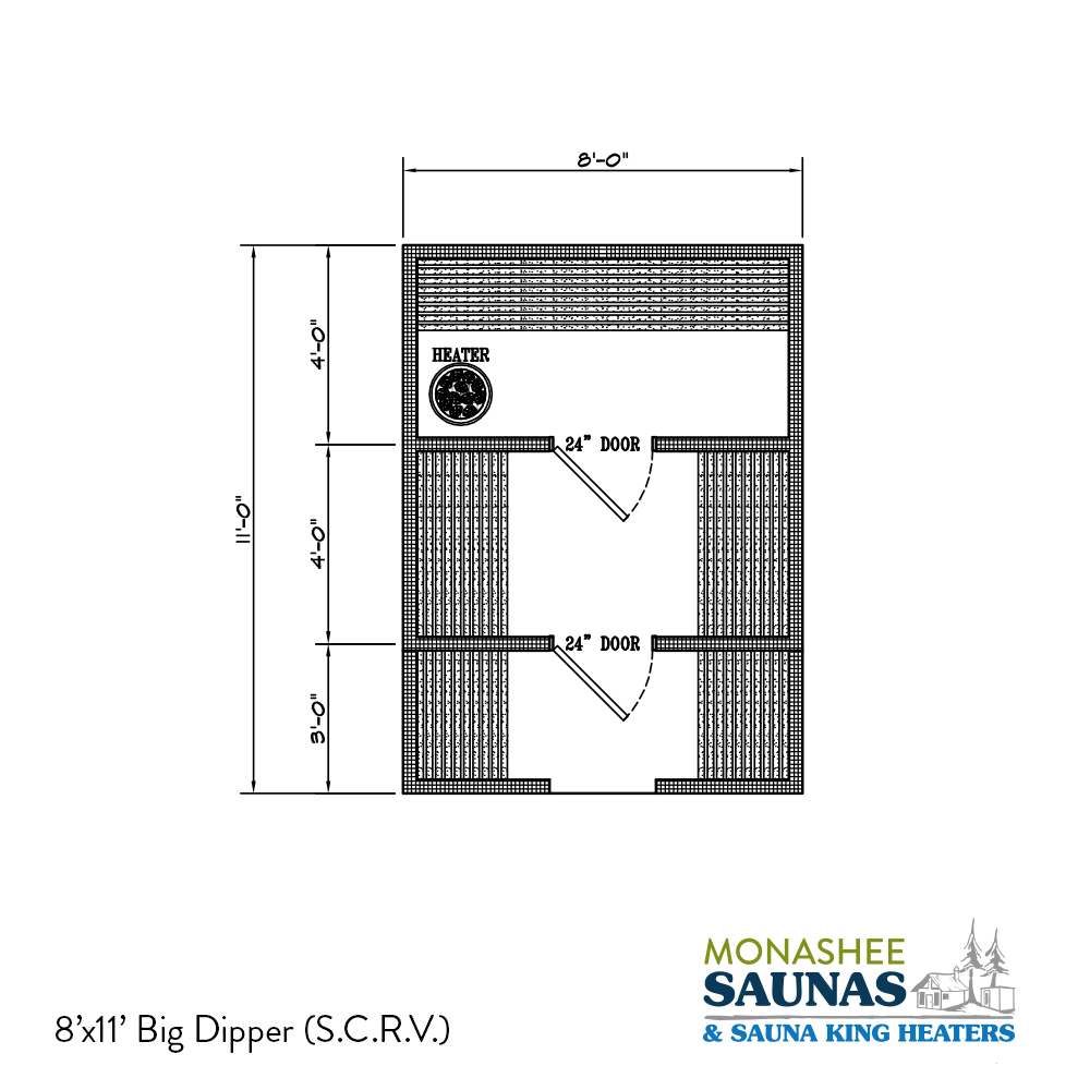Monashee Saunas Big Dipper 8'x8' exterior sauna with change room